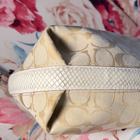 COACH Large Signature Logo Canvas and Leather Hobo Bag - Picture 14 of 14